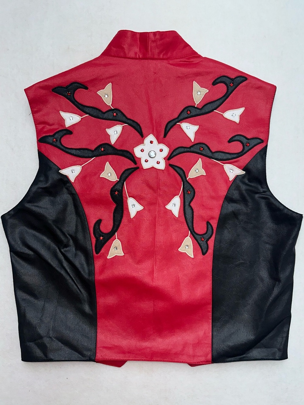 Vintage 1849 Authentic Ranchwear Women Small Western Show Vest Red Black - Picture 8 of 13
